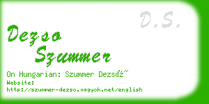 dezso szummer business card